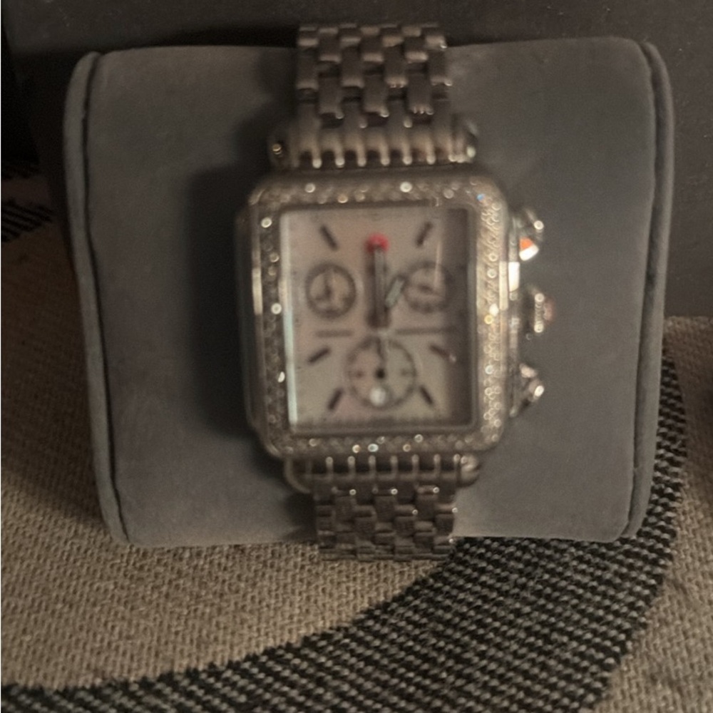 Michele Silver Watch with Diamond Accents - Picture 7 of 8